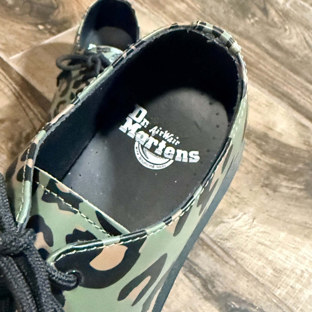 Dr. Martens 1461 Distorted Leopard Print Leather Oxford Shoes,Green, 7M/ 8W - Picture 5 of 13